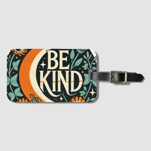 Étiquette À Bagage Retro Be Kind (Devant Horizontal)