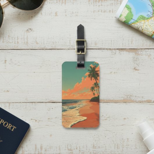 Étiquette À Bagage Retro Beach Travel Seascape Outdoors