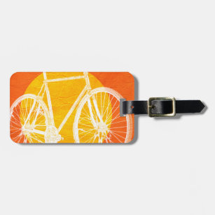 Étiquette À Bagage Rétro bicyclette de coucher du soleil - montez un