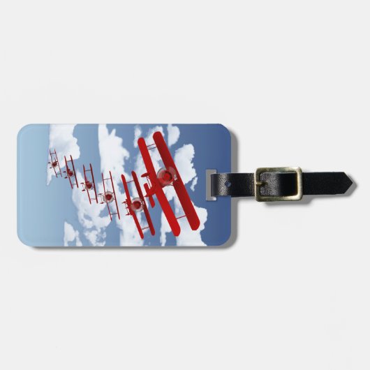 Étiquette À Bagage Rétro biplan (Devant horizontal)