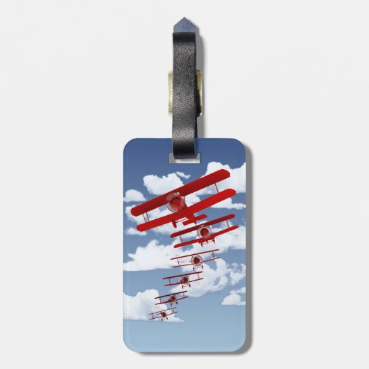 Étiquette À Bagage Rétro biplan (Dos Vertical)