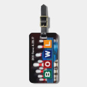 Étiquette À Bagage Retro BOWL signe Jeu Badge pour jeu parfait (Devant Vertical)