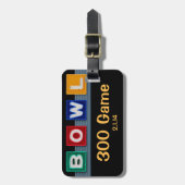 Étiquette À Bagage Retro Bowling (Devant Vertical)