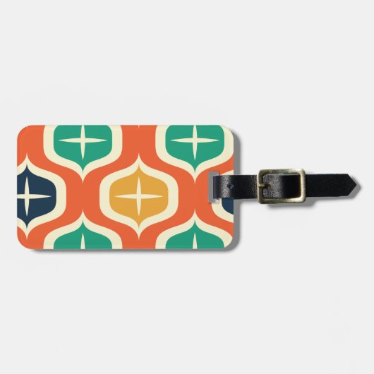 Étiquette À Bagage Retro Bright & Funky (Devant horizontal)