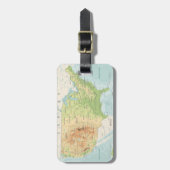 Étiquette À Bagage Rétro carte couleur du monde (Devant Vertical)