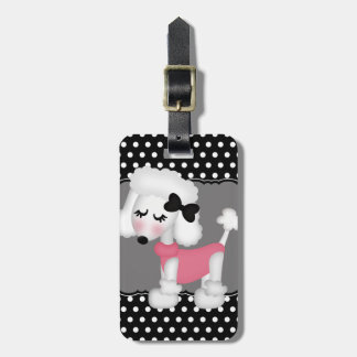 Étiquette À Bagage Rétro chien de caniche Girly de Paris