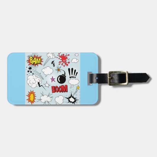 Étiquette À Bagage Retro Comic Explosion Pop Art (Devant horizontal)