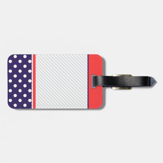 Étiquette À Bagage Rétro conception de pois avec le monogramme (Dos horizontal)