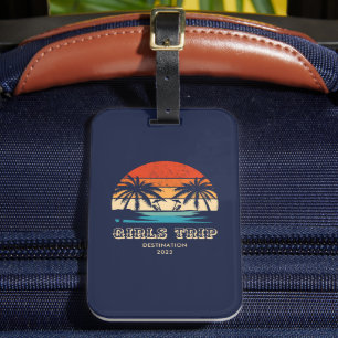 Étiquette À Bagage Retro coucher de soleil Filles voyage bachelorette