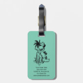 Étiquette À Bagage Rétro couleur hawaïenne tropicale de sélection de (Dos Vertical)