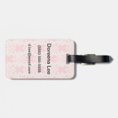 Étiquette À Bagage Rétro damassé florale (Dos horizontal)