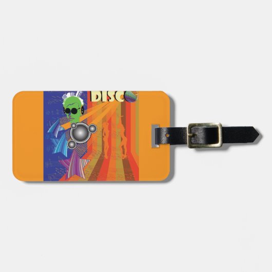 Étiquette À Bagage Retro Disco Party les années 70 Funk Art (Devant horizontal)