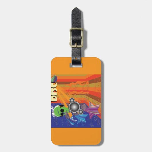 Étiquette À Bagage Retro Disco Party les années 70 Funk Art (Devant Vertical)