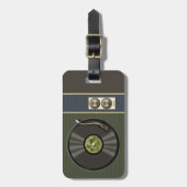 Étiquette À Bagage Rétro disque vinyle drôle (Devant Vertical)