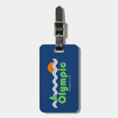 Étiquette À Bagage Rétro du parc national olympique (Devant Vertical)