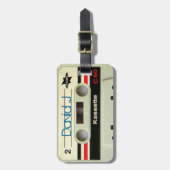 Étiquette À Bagage Rétro enregistreur à cassettes de cassette (Devant Vertical)