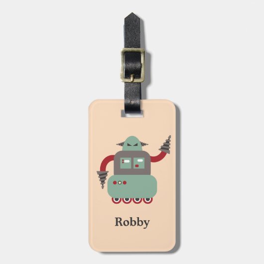 Étiquette À Bagage Rétro étiquette de bagage personnalisée de foreuse (Devant Vertical)