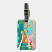 Étiquette À Bagage Rétro étiquette gaie de bagage de réception au (Devant Vertical)