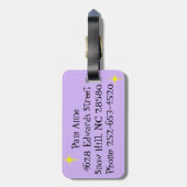 Étiquette À Bagage Rétro étiquette tropicale de bagage de vacances (Dos Vertical)