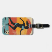 Étiquette À Bagage Retro Female Soccer Player (Devant horizontal)