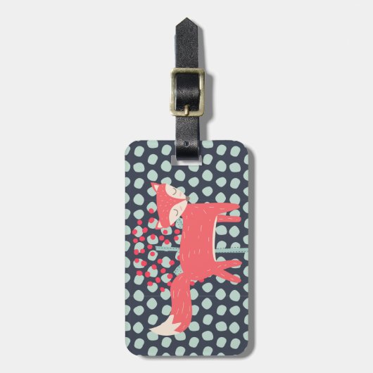 Étiquette À Bagage Retro Fox (Devant Vertical)