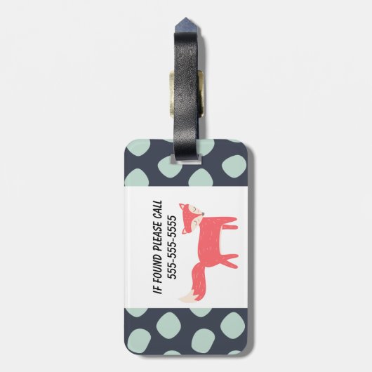 Étiquette À Bagage Retro Fox (Dos Vertical)