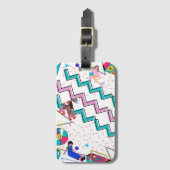 Étiquette À Bagage Retro Funky (Devant Vertical)