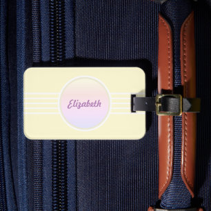 Étiquette À Bagage Retro Glam Personnalisé Doré Brillante et Opale