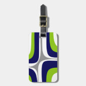 Étiquette À Bagage Retro Groove Mid-Century Moderne Abstraite de la c (Devant Vertical)