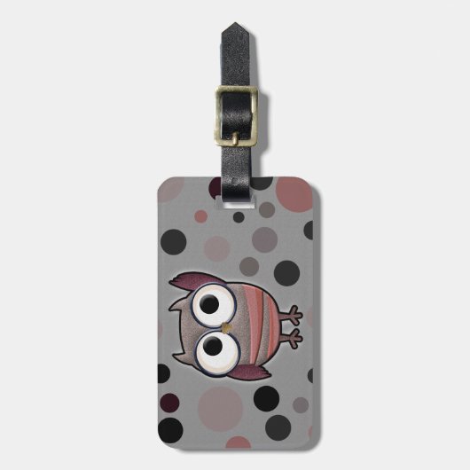 Étiquette À Bagage Rétro hibou (Devant Vertical)