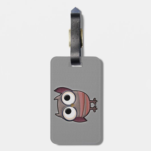 Étiquette À Bagage Rétro hibou (Dos Vertical)