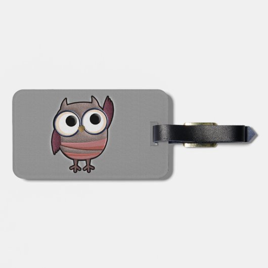 Étiquette À Bagage Rétro hibou (Dos horizontal)