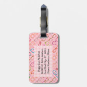 Étiquette À Bagage Rétro hippie moderne de lunettes avec le guingan (Dos Vertical)