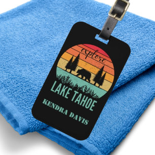 Étiquette À Bagage Retro Lake Tahoe California Souvenir personnalisé