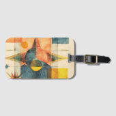 Étiquette À Bagage Retro Mid Century Atomic Geometric Pattern (Devant Horizontal)