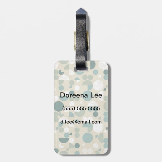 Étiquette À Bagage Rétro motif abstrait (Dos Vertical)