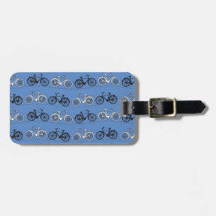 Étiquette À Bagage Rétro motif bleu de bicyclette
