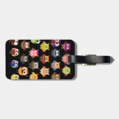 Étiquette À Bagage Rétro motif de hibou (Dos horizontal)