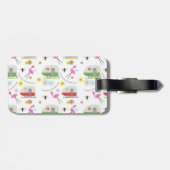 Étiquette À Bagage Rétro motif de remorque et de Flamants roses (Dos horizontal)