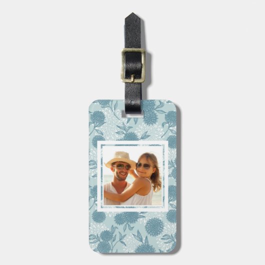 Étiquette À Bagage Rétro motif floral 2 2 de photo faite sur commande (Devant Vertical)