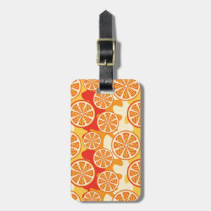 Étiquette À Bagage Rétro motif orange d'agrume