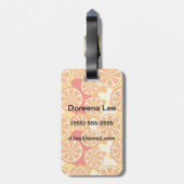 Étiquette À Bagage Rétro motif orange d'agrume (Dos Vertical)