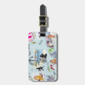 Étiquette À Bagage Retro Paris Poodle Collage (Devant Vertical)