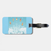 Étiquette À Bagage Retro Rocket Navire Lancement d'Art Spatial Futuri (Dos horizontal)