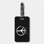 Étiquette À Bagage rétro signe de paix 60s (Dos Vertical)