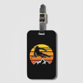 Étiquette À Bagage Retro Skiing (Devant Vertical)