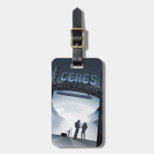 Étiquette À Bagage Retro Space Travel Poster-Nwarf Planet Ceres. (Devant Vertical)