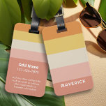 Étiquette À Bagage Retro Stripes Corail Orange Simple Sans Serif Nom<br><div class="desc">Rugby Stripes - Un motif preppy avec des rayures audacieuses et un nom. Si votre art doit encore être ajusté,  cliquez sur le bouton Personnaliser. Cela vous mènera à un espace design où vous pouvez déplacer les choses et même changer de couleurs !</div>