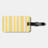 Étiquette À Bagage Retro Summer Chic Yellow Stripes Monogram (Dos horizontal)