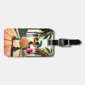 Étiquette À Bagage Retro Summer Funny Roller Duck  (Devant horizontal)